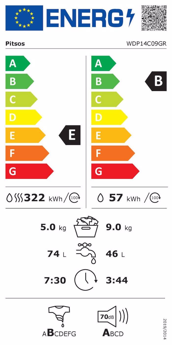 Pitsos WDP14C09GR Pluntirio-Stegotirio Rouxon 9kg/5kg 1400 Strofes